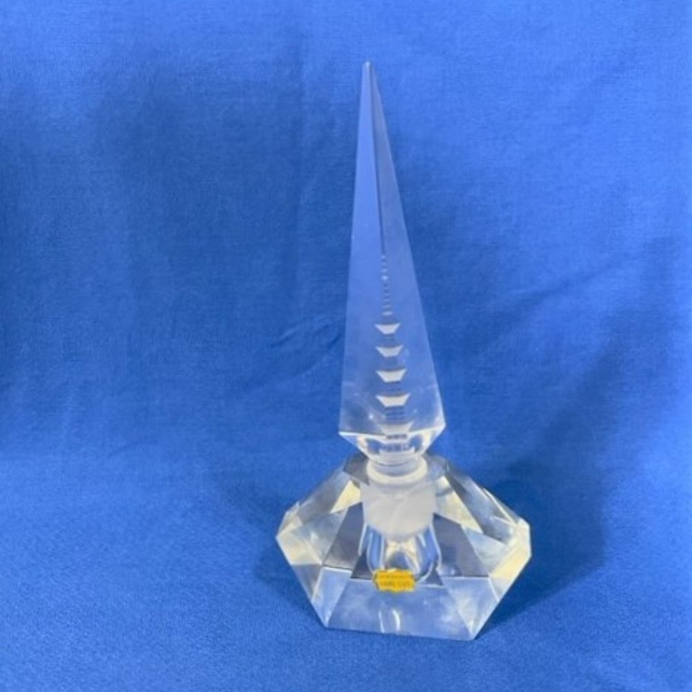 Large Vintage leaded crystal perfume bottle, hand cut. - Picture 2 of 7